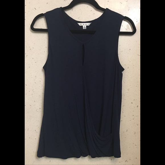 Cabi Keyhole Crossover Loose Fit Sleeveless Shirt - Picture 1 of 11